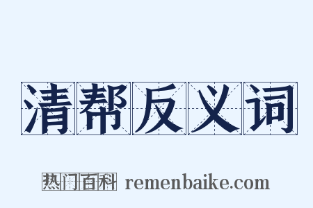 清帮反义词是什么意思的图片